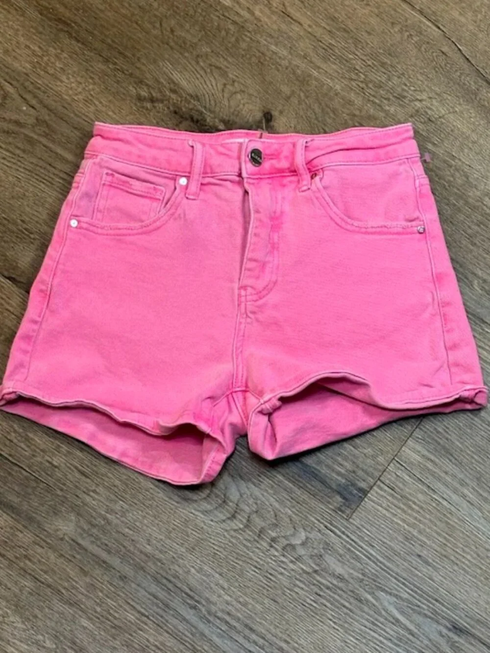 Risen Jeans Misty High-Rise Pink Denim Shorts Small